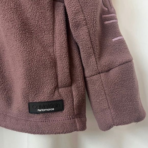 Calvin Klein Performance Purple Fleece Zip Up Jacket Size Small - Picture 3 of 10